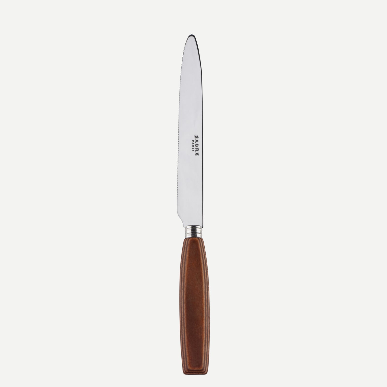 Messer mit Wellenschliff - Djembe - Klares pressholz